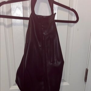 Khy by Kylie Jenner Black Faux Leather halter top